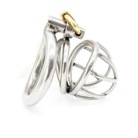 Bent Ring Stainless Steel Chastity Cage
