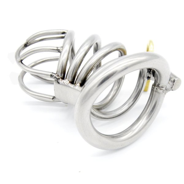 (image for) Bent Ring Stainless Steel Chastity Cage