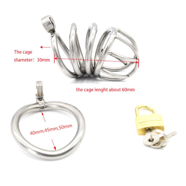 (image for) Bent Ring Stainless Steel Chastity Cage