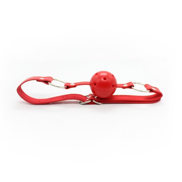 (image for) Pin Buckle Breathable O Ring White Strap Ball Gag