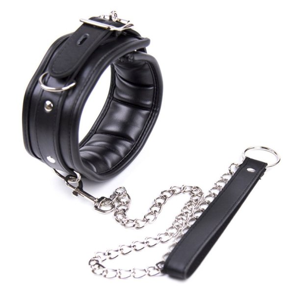 (image for) Black And Red Thick D Ring Neck Collar