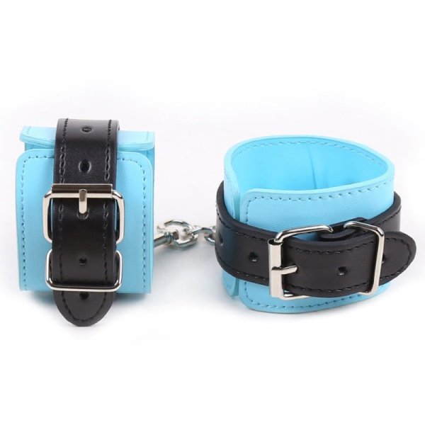(image for) Black And Blue Pin Buckle Bondage Cuffs