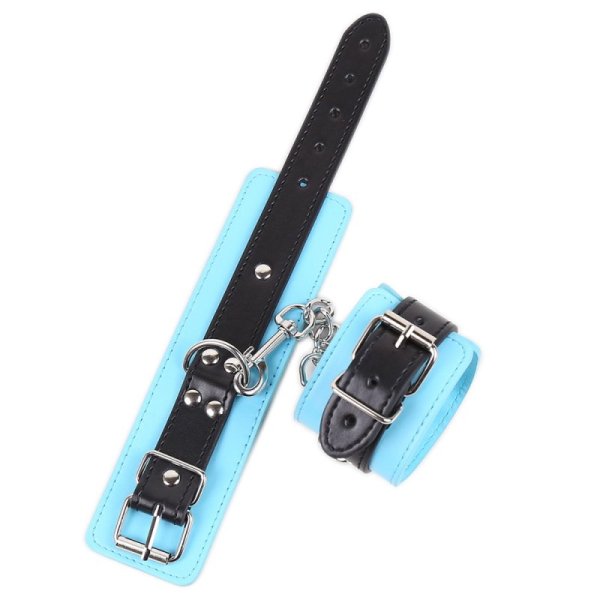 (image for) Black And Blue Pin Buckle Bondage Cuffs