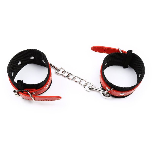 (image for) Pin Buckle Nylon Cuffs With Leather Belt