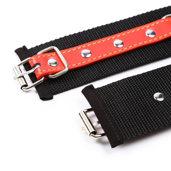 (image for) Pin Buckle Nylon Cuffs With Leather Belt