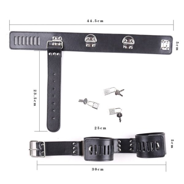 (image for) Faux Leather Neck To Wrist Restraint With Belt