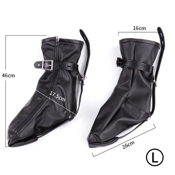 (image for) Black Soft Leather Foot Bondage Booties