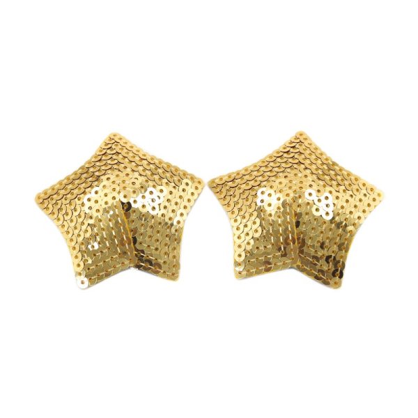(image for) Pair of Shiny Red Sequin Star Nipple Pasties Covers