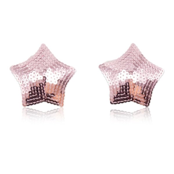 (image for) Pair of Shiny Red Sequin Star Nipple Pasties Covers