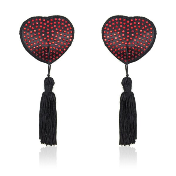 (image for) Heart Stones Nipple Covers With Tassels
