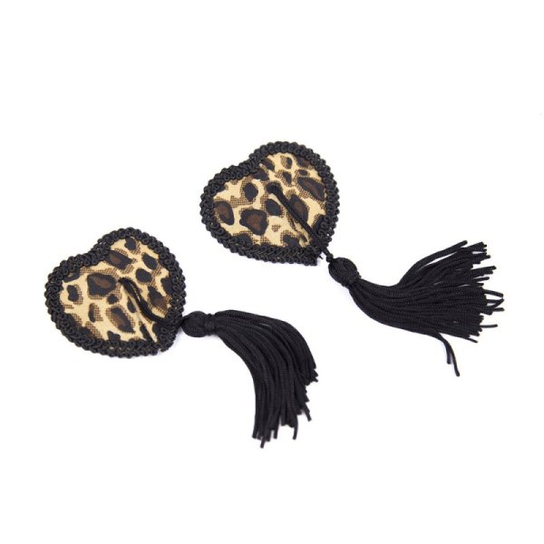 (image for) Black Tassel Leopard Pasties Nipple Covers