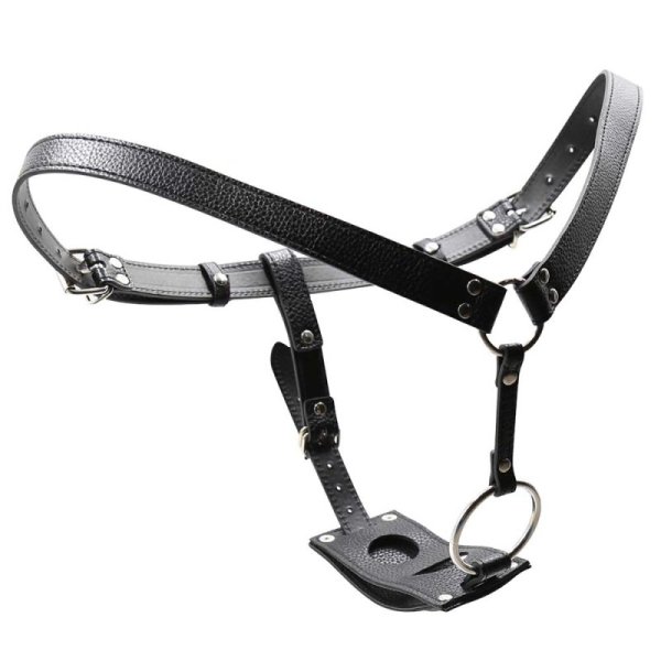 (image for) Lichee Pattern Strap on With Cock Ring And Plug Hole
