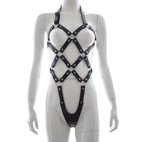 (image for) Open Breast Leather Body Harness