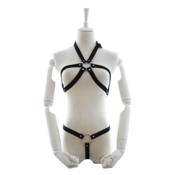 (image for) Nylon Open Breast Female Fetish Harness