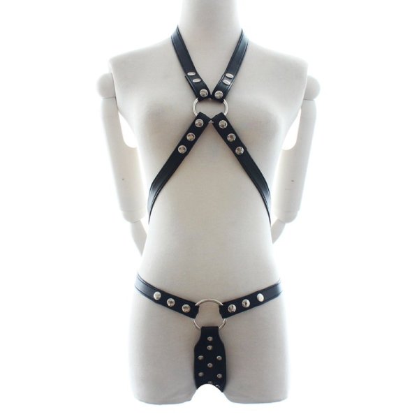 (image for) Power Body Harness With Chastity Belt