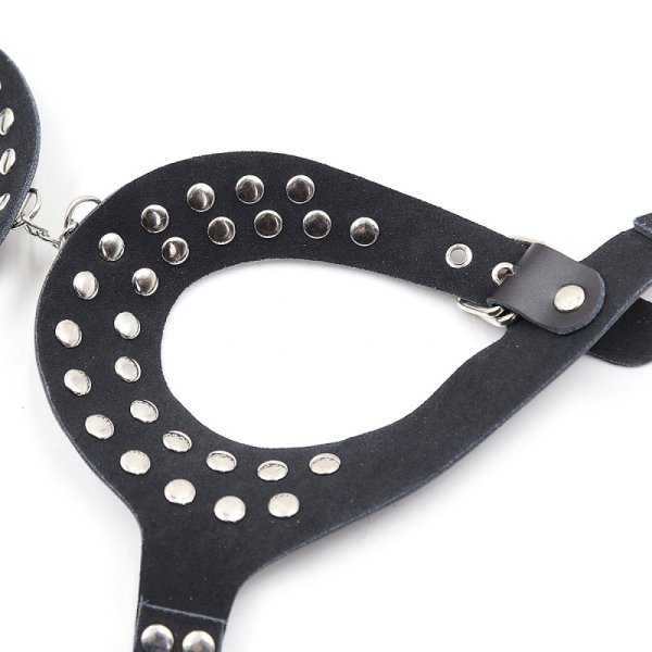 (image for) Open Outline Leather Bra with Rivets