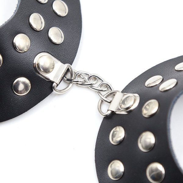 (image for) Open Outline Leather Bra with Rivets