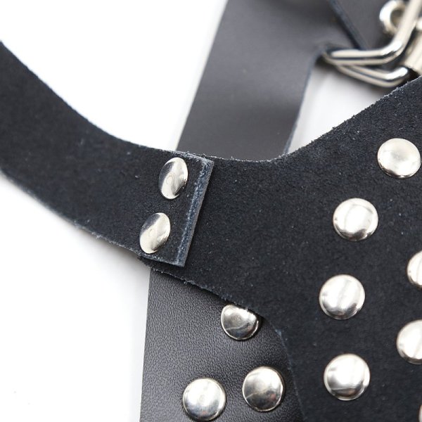 (image for) Open Outline Leather Bra with Rivets