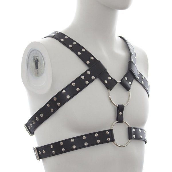(image for) Men's Sexy Bondage Double Belt Chest Harness