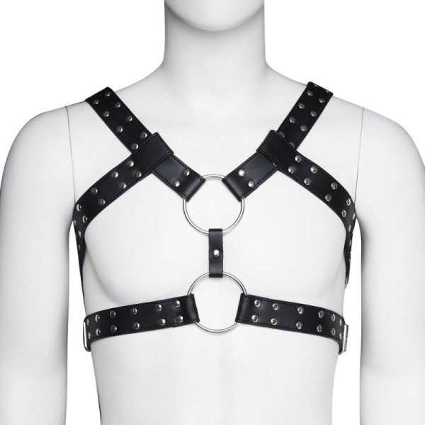 (image for) Men's Sexy Bondage Double Belt Chest Harness