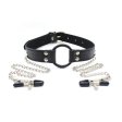 (image for) O-Ring Gag with Nipple Clamps