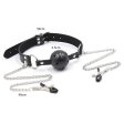 (image for) Breatheable Ball Gag with Nipple Clamps