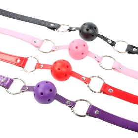 Pin Buckle Breathable O Ring White Strap Ball Gag
