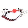 (image for) Silicone Ball Gag With Nipple Clamps