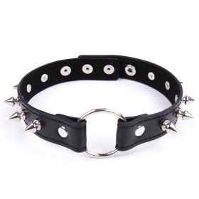 Spike Strap Metal O Ring Collar