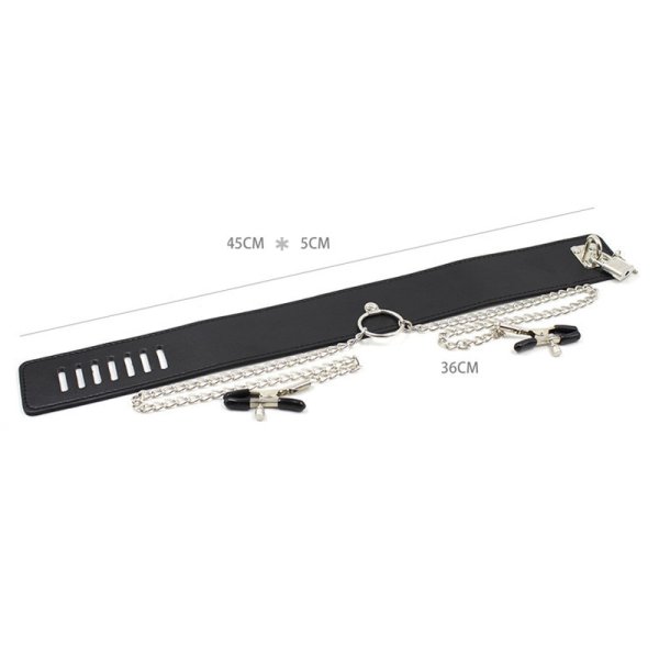 (image for) Nipple Clamp with Leather Neck Collar