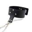 (image for) Leather Lockable Neck Collar With Handcuffs