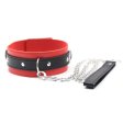 (image for) Leather Locking Red/Black Fetish Collar