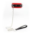 (image for) Leather Locking Red/Black Fetish Collar