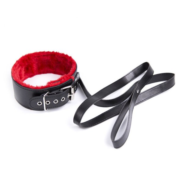 (image for) Red Fur Lined Locking Collar