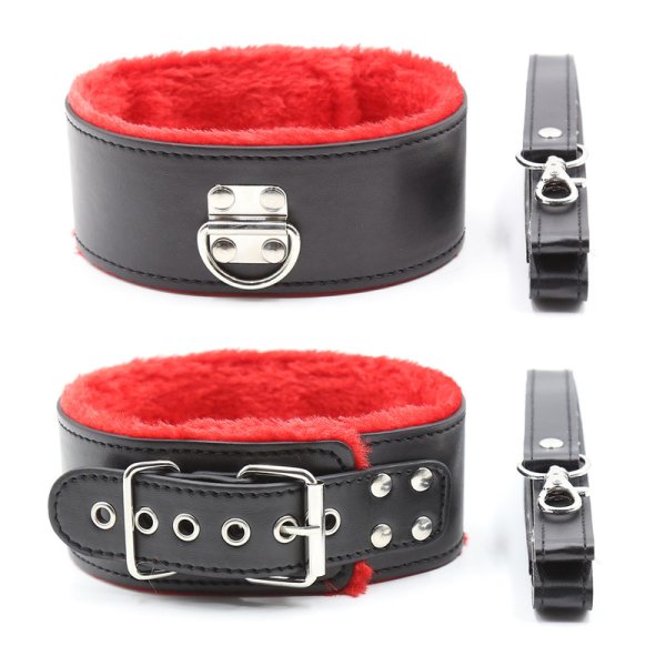 (image for) Red Fur Lined Locking Collar