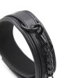 (image for) D Ring Metal Chain Leather Collar