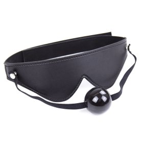 Blindfold With Ball Gag - Velcro Strap