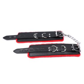 Red & Black Plush Wrist / Ankle Cuffs