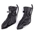 (image for) Black Soft Leather Foot Bondage Booties