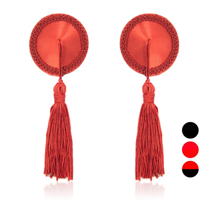 (image for) Satin Lace Nipple Covers With Tassels