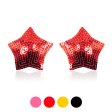 (image for) Pair of Shiny Red Sequin Star Nipple Pasties Covers