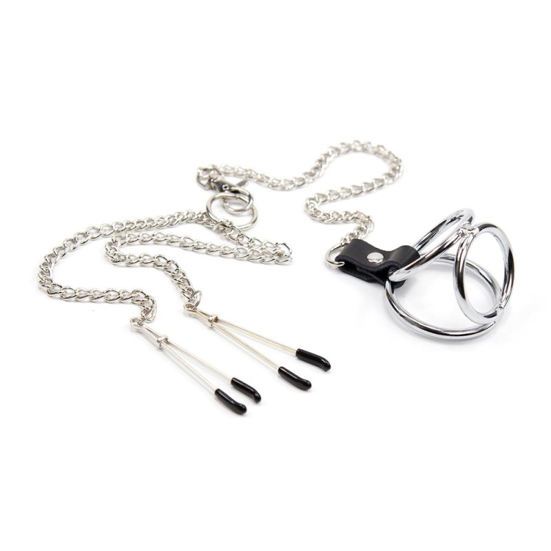 (image for) Adjustable Nipple Clamps With Cock Ring