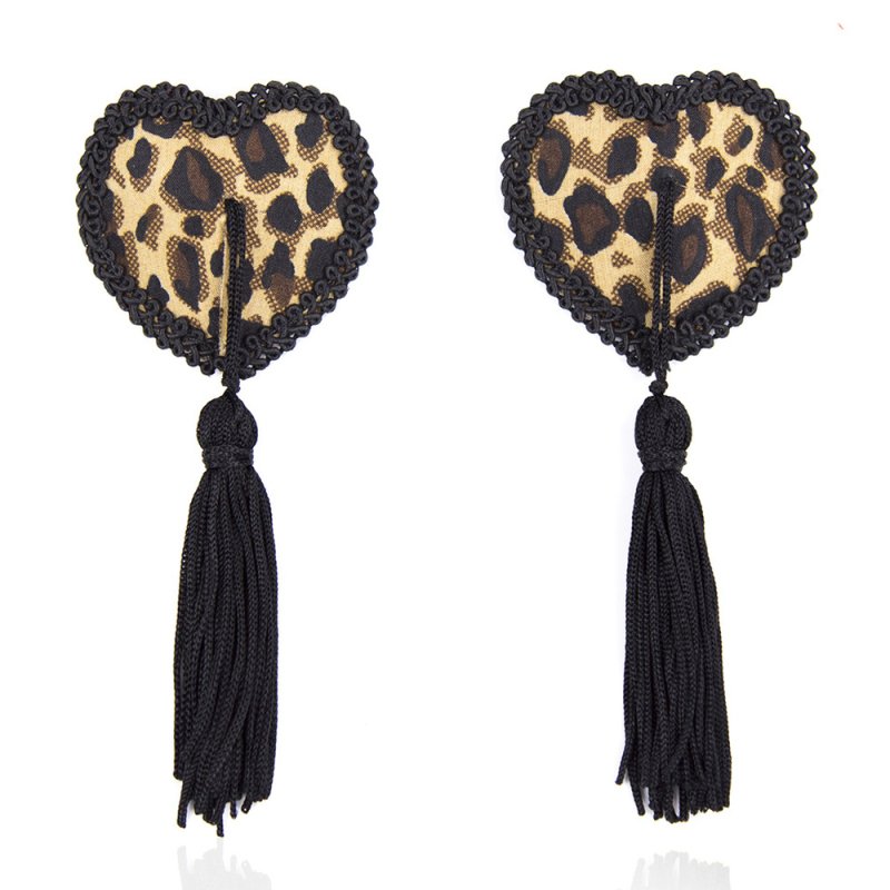 (image for) Black Tassel Leopard Pasties Nipple Covers