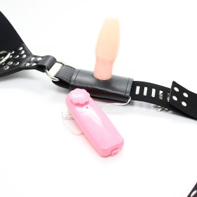 Leather Male Chastity Belt with Removable Butt Plug