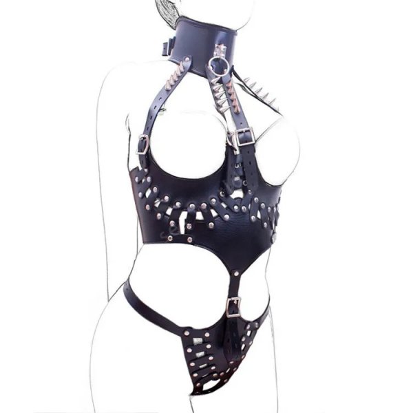 (image for) Adjustable Queen PU Leather Costume Bondage Harness