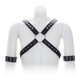 Male Chest Harness With Arm Cuffs