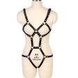 (image for) Open Breast Leather Body Harness with Cuffs