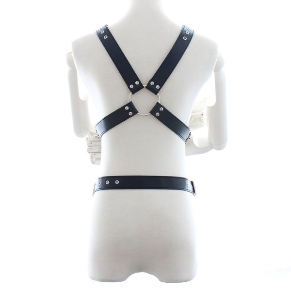 (image for) Leather Full Body Harness with Cock Ring