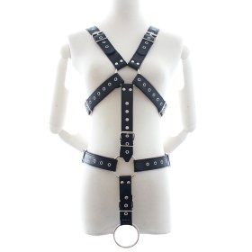 Leather Full Body Harness with Cock Ring