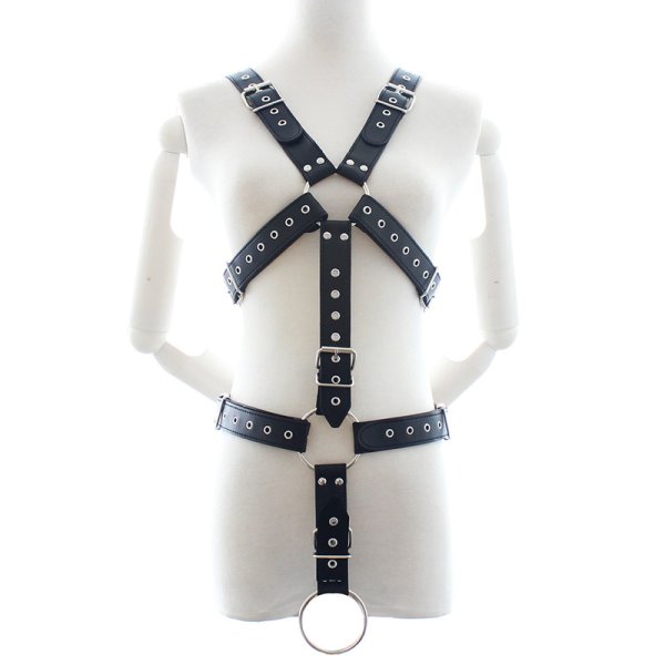 (image for) Leather Full Body Harness with Cock Ring